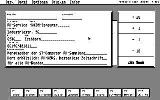 Adressmanager ST atari screenshot